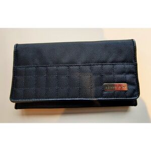 Belle Hop Black Travel Wallet Clutch with Multiple Card Slots and Zipper Pockets